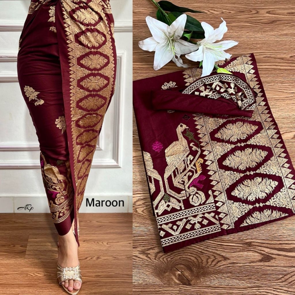 Set Songket Couple Bordir Premium Tumpal Merak // Set Couple Bordir Songket Bali kamen saput udeng