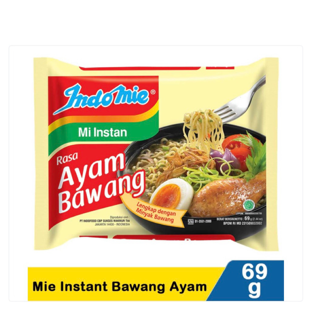 

MIE INDOMIE AYAM BAWANG/KALDU AYAM/SOTOKOYA/SOTOSPESIA/SOTO/AYAM SPESIAL 75g