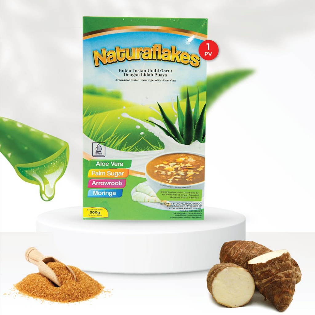 

Bubur Instan Umbi Garut NATURAFLAKES 100% Original isi 10 Sachet