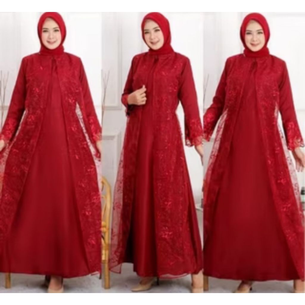 GAMIS MUSLIM MODEL BURKAT/DRES KONDANGAN TILE MUTIARA TERBARU / TERLARIS