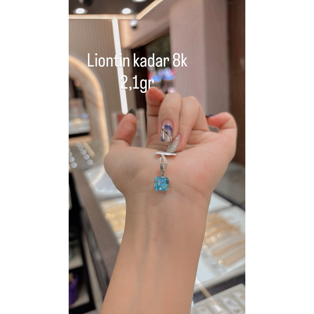 liontin emas putih 8k