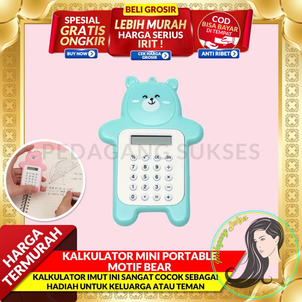 

PEDAGANG MURAH Calculator Mini Portable Motif Bear Kalkulator Portable Mini Beruang Kalkulator Unik Kalkulator 8 Digit Mini Portable Kalkulator Beruang Tombol Karet Kalkulator Sekolah /Stationary Warna Warni