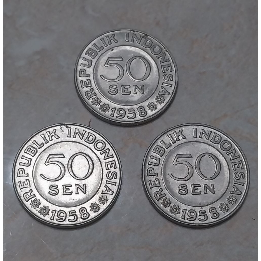 Uang koin 50 sen tahun 1958 1959