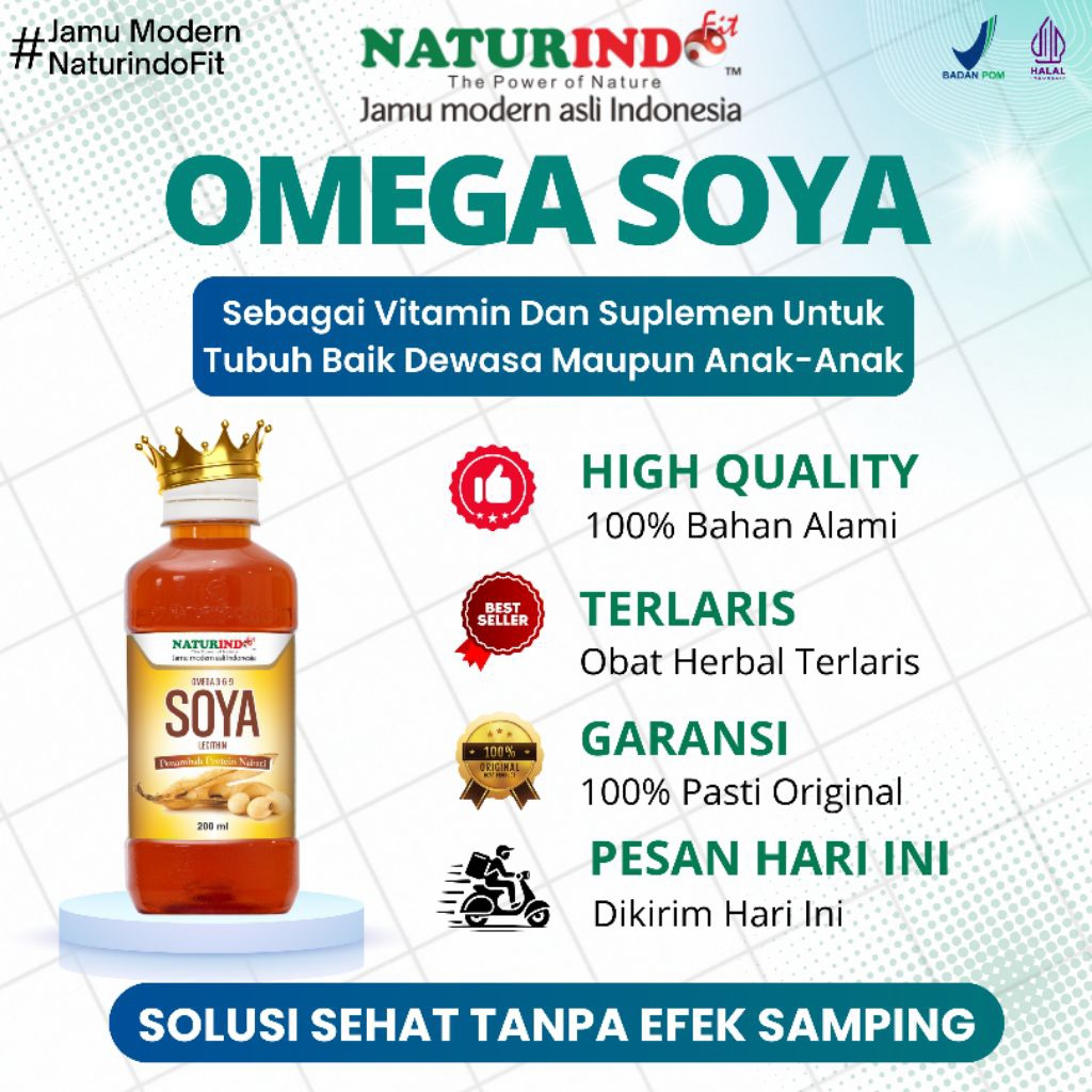 OMEGA SOYA NaturindoFit 100% Original Halal BPOM