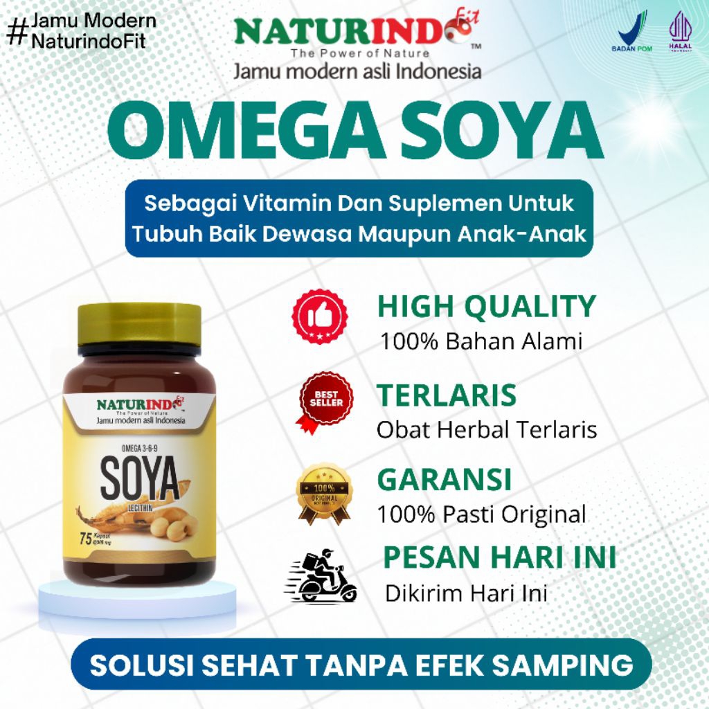 OMEGA SOYA NaturindoFit 100% Original Halal BPOM
