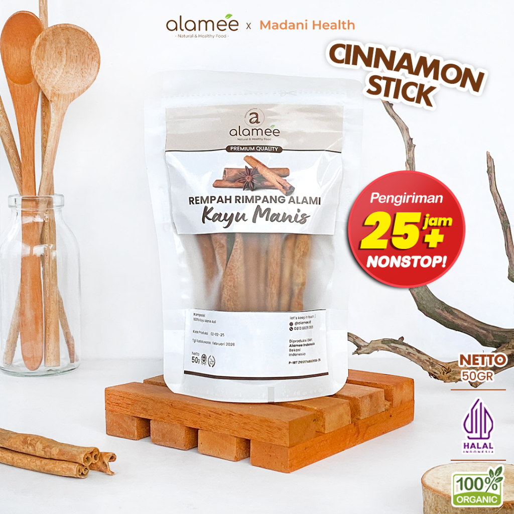 

ALAMEE Kayu Manis Batang Cinnamon Stick Rempah Rimpang Organik Alami Bumbu Masak Dapur Seasoning 50g