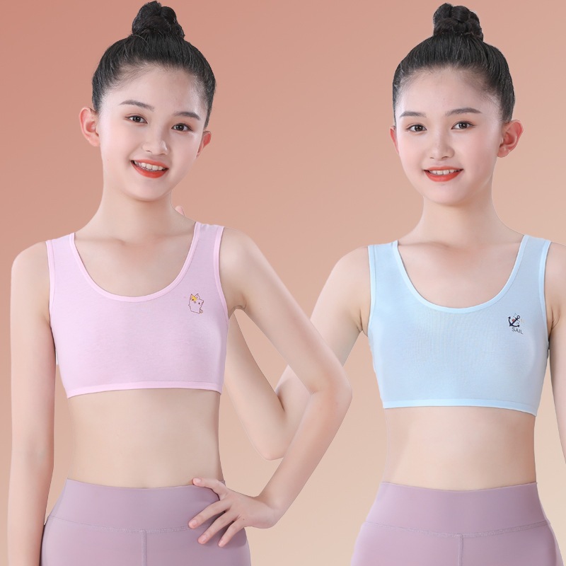 BR1942 Bra Bh Miniset Anak Wanita Pubertas Miniset Cewek Remaja Katun Pakaian Dalam