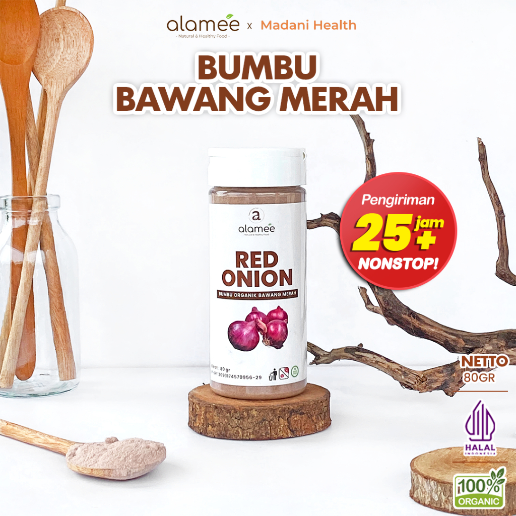 

ALAMEE Bawang Merah Bubuk Red Onion Seasoning Powder Bumbu Dapur Organik Masak Tanpa Campuran Tabur