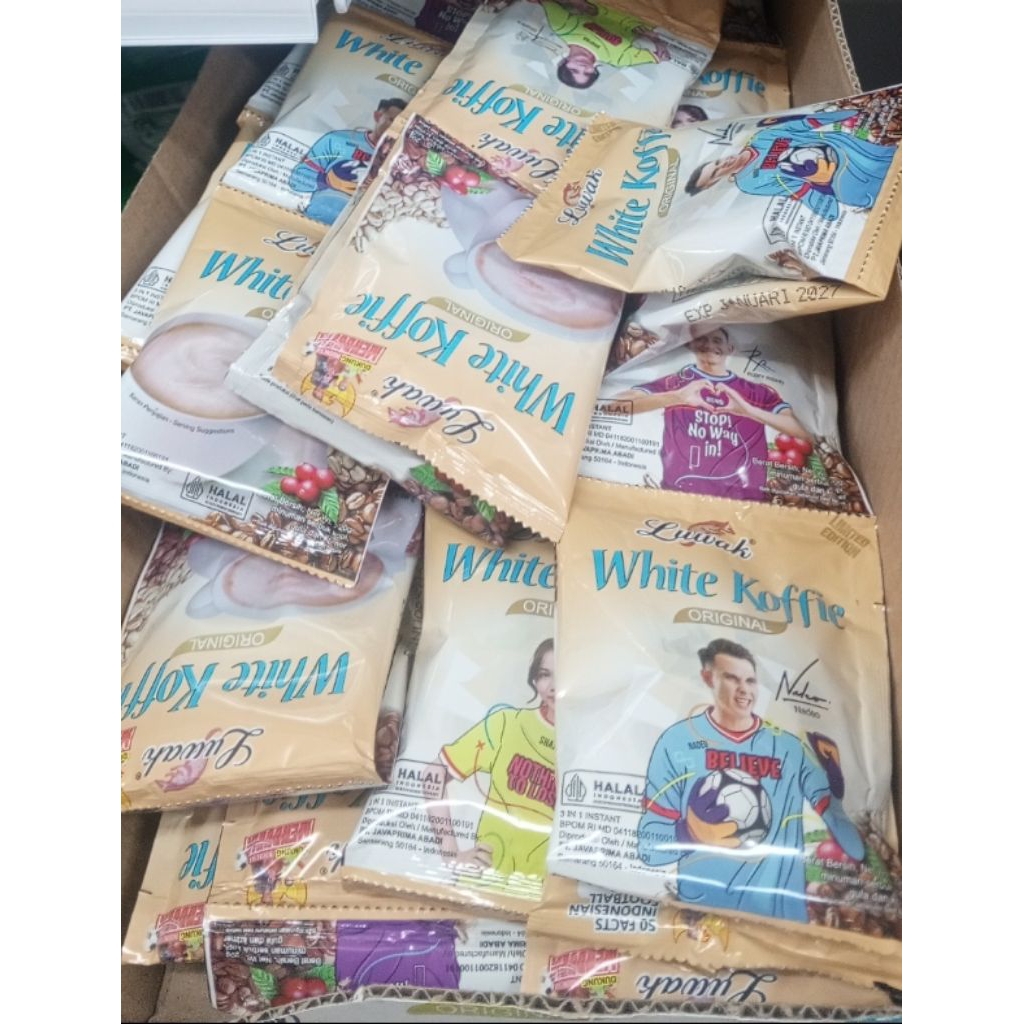 

KOPI LUWAK WHITE COFFE SERENCENG ISI 10 PCS KEMASAN 20 ML