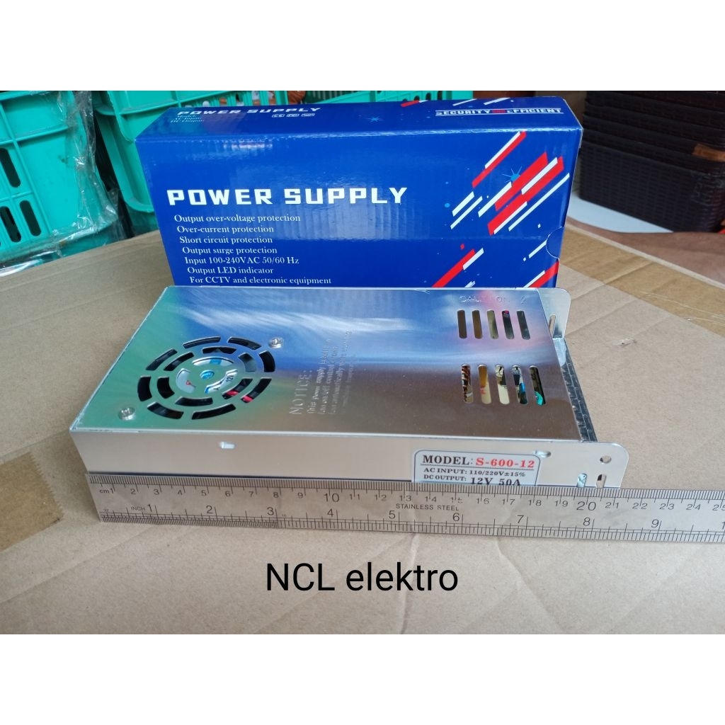 power supply 12v 50a + fan. power supply