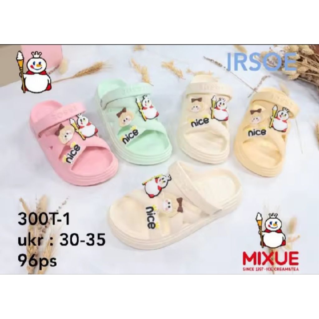 SANDAL ANAK PEREMPUAN MOTIF KARAKTER MIXUE//SANDAL TALI BELAKANG ANAK PEREMPUAN IRSOE