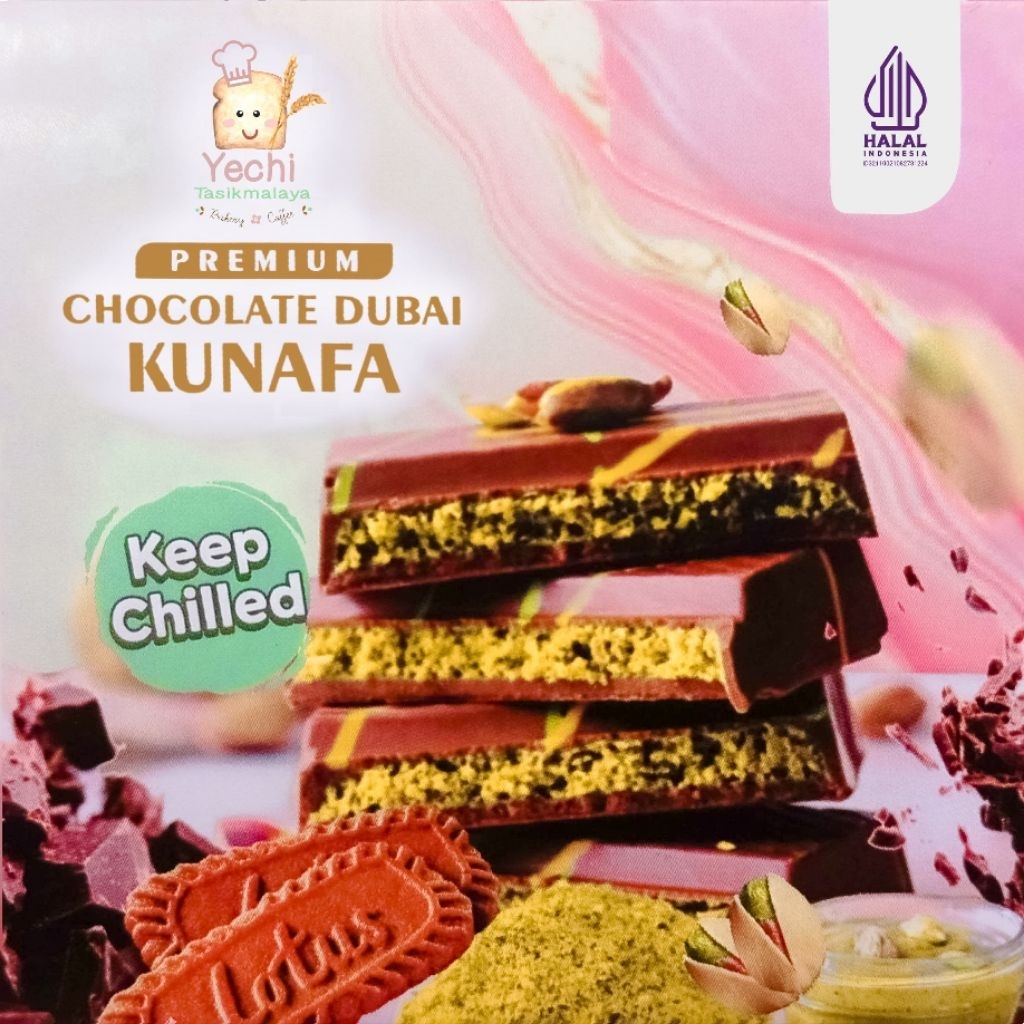 

(MINI BAR 115g) Lotus mini dubai chocolate 115g kunafa - Yechi bakery cokelat mini dubai kunafa asli