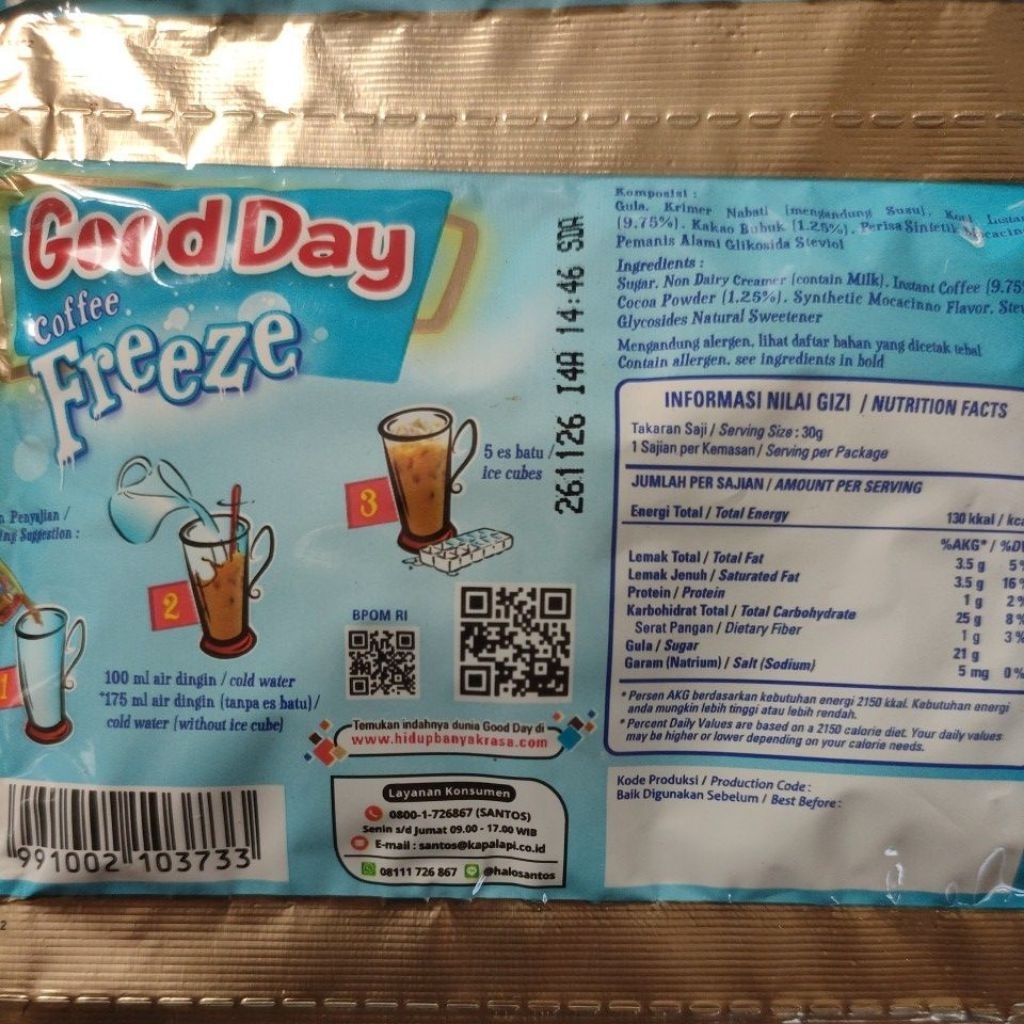 

Forcysn Good Day Freeze Mocafrio 1 Renteng Renceng Isi 10 Sachet