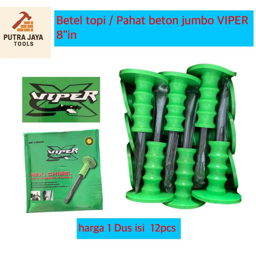 Betel Topi / Pahat Beton Jumbo 8" VIPER Harga Per Lusin isi 12PCS