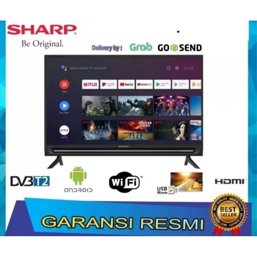 TV SHARP 32 INCH ANDROID GOOGLE TV 32GH
