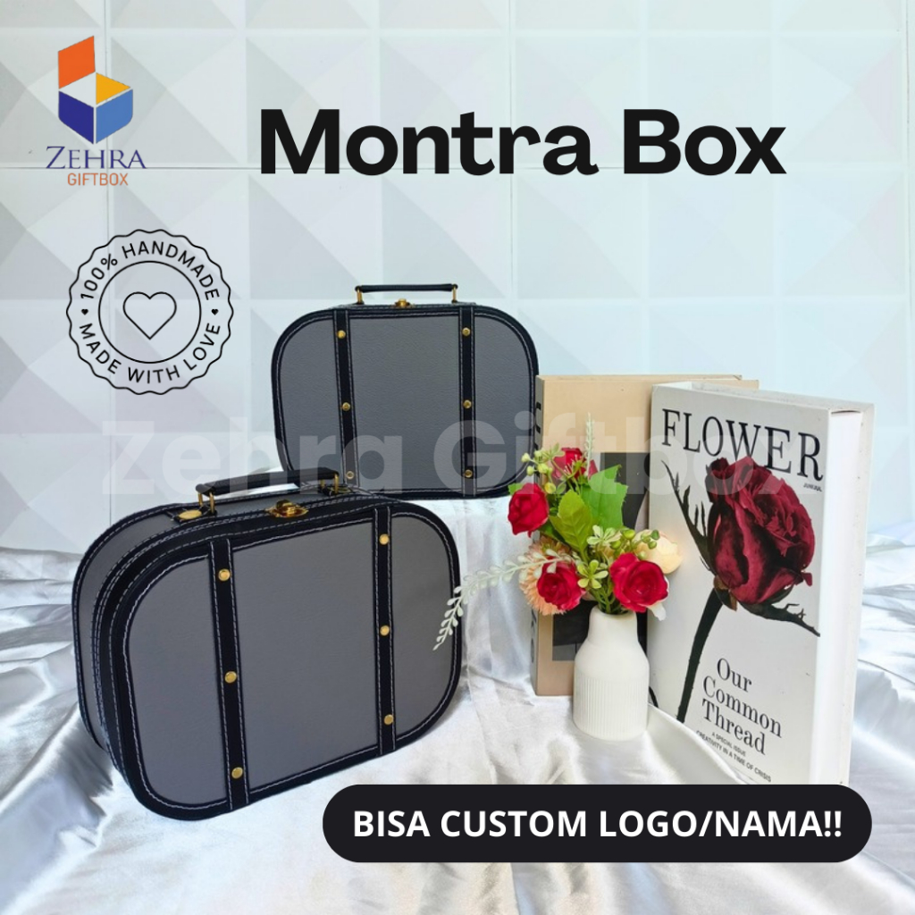 

Box Hampers/Hadiah Oval Abu List Hitam | Box/Kotak Packaging Kulit Sintetis Uk. 25 X 18 X 10