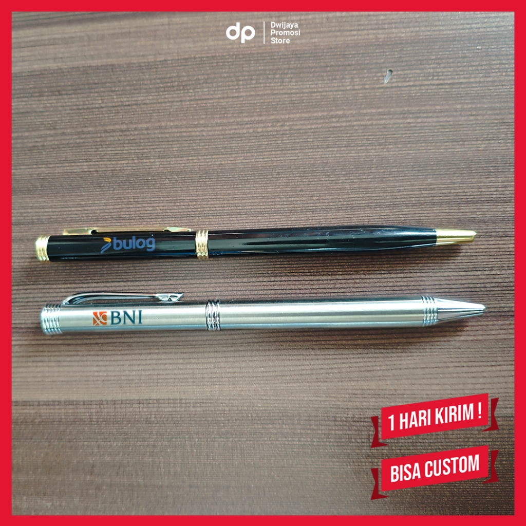 

JASA CETAK Printing UV Pulpen Metal Custom Logo & Nama, Hasil Tajam & Tahan Lama