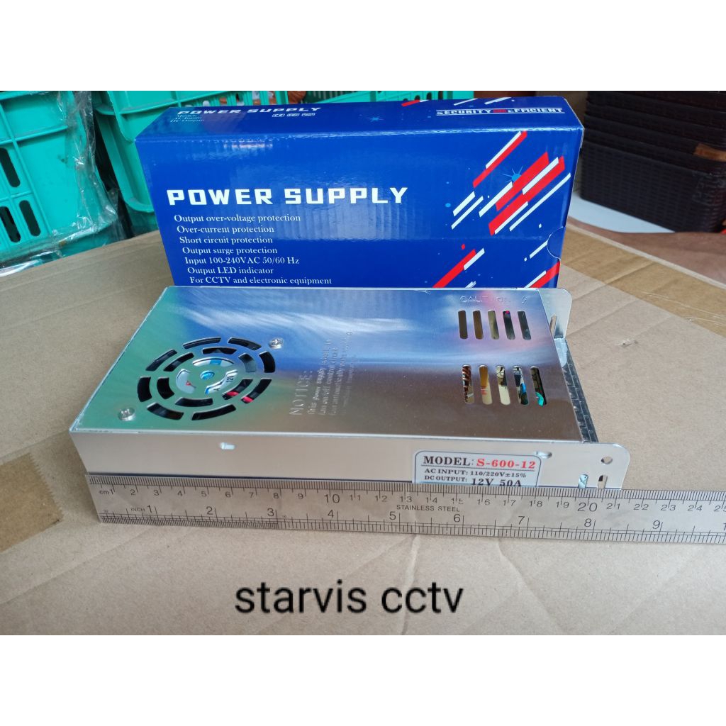 POWER SUPPLY 12V (VOLT) 50A + FAN