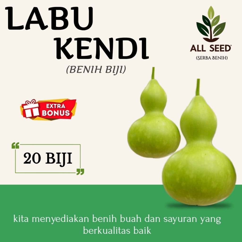( 20 biji ) Benih labu kendi | labu botol | bibit biji labu botol
