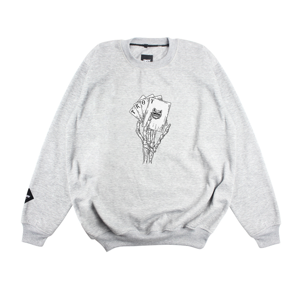 Troy Company Sweater Crewneck Misty Grey Dead Hand - Sweater Sweatshirt Abu Misty SW 3179
