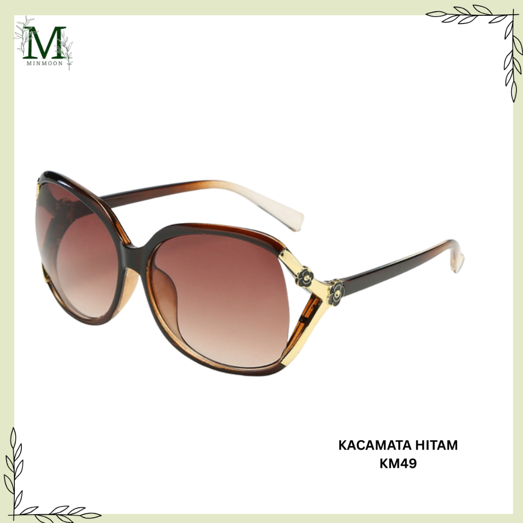MINMOON - KACAMATA HITAM KM49 WANITA MODEL KOREA MEWAH BAHAN METAL WARNA WARNI REAL PICT