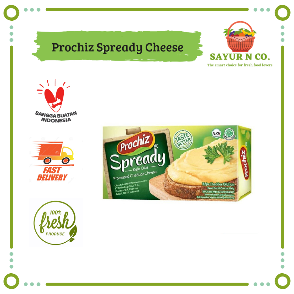 

Prochiz Spready Cheese / Keju Oles 160gr | Sayur N Co Bekasi