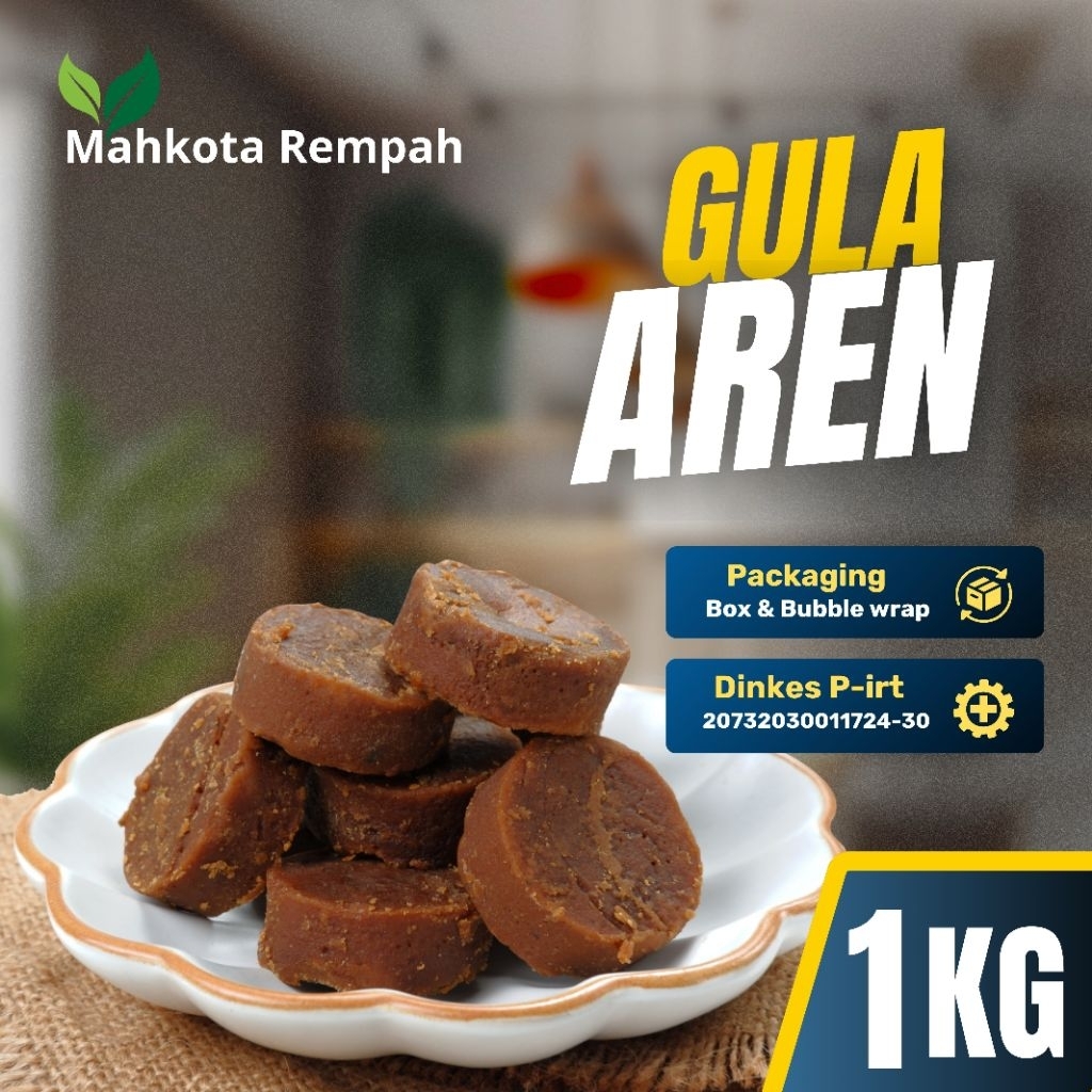 

Gula Aren 100% Alami / Nira Aren Kawung Asli Organik 1 kg