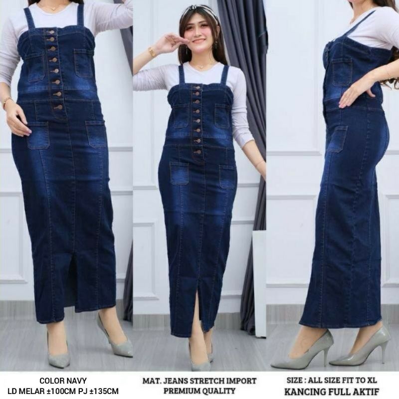 Overall Jeans Wanita / Delila Delilla Overall Jeans Wanita / Overal Rok Kodok Jean Jens Jins Denim