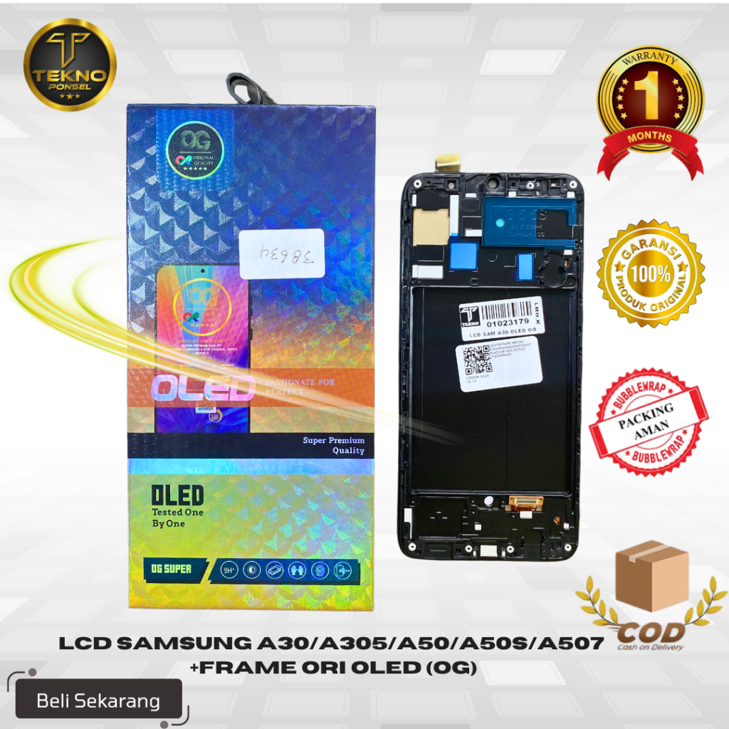 LCD TOUCHSCREEN SAMSUNG A30/A305/A50/A50S/A507 +FRAME ORI OLED (OG)