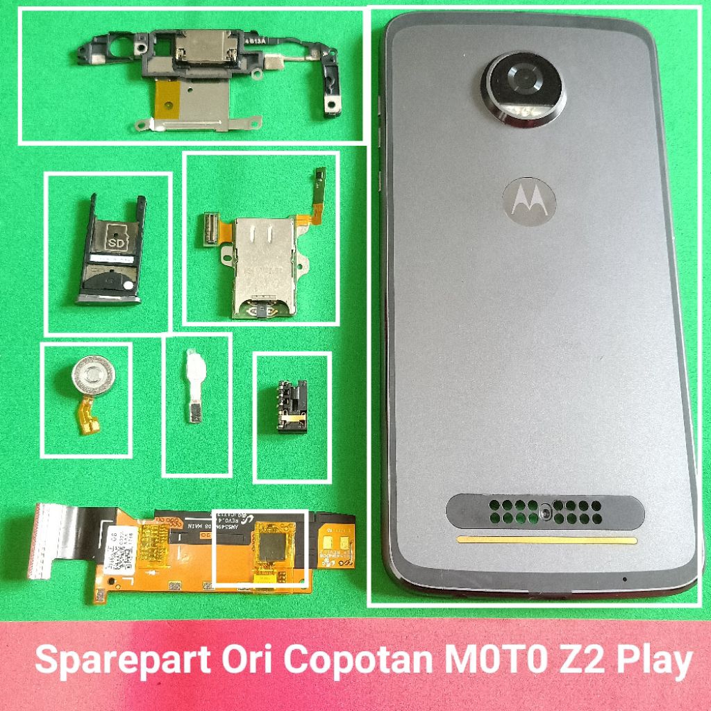 Sparepart Motorola Moto Z2 Play Xt1710 Original Copotan Slot Tempat Simtray  Backdoor plus tombol  V