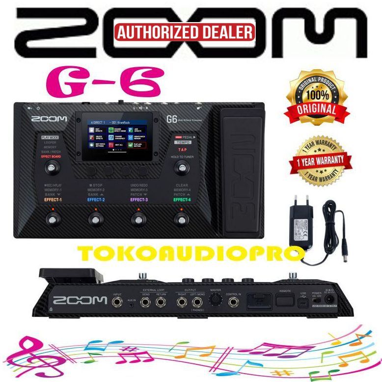 Efek Gitar Zoom G6 Multieffects Processor Gitar Efek Multi Zoom G-6