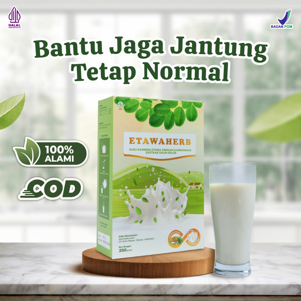 

Etawaherb Susu Herbal Jantung dari Kambing Etawa & Daun Kelor | Obat Jantung Alami BPOM Halal | Bantu Redakan Jantung Berdebar, Pegal Dada, & Mudah Lelah | Herbal Aman Tanpa Efek Samping | Bisa COD