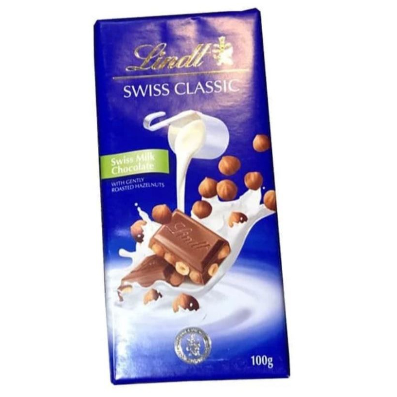 

Lindt Swiss Classic Hazelnut Chocolate Bar - Coklat Import