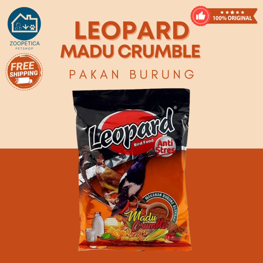 LEOPARD MADU CRUMBLE PAKAN BURUNG HARIAN VOER PAKAN BURUNG MURAI ANIS KACER / VOER BURUNG PROTEIN TI