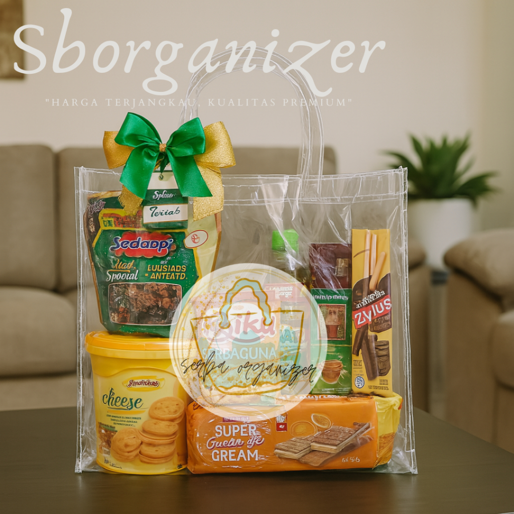 

Full Transparant Goodiebag polos mika / Tas mika pvc / Tas sembako / Tas kue Nastar / Tas bolu