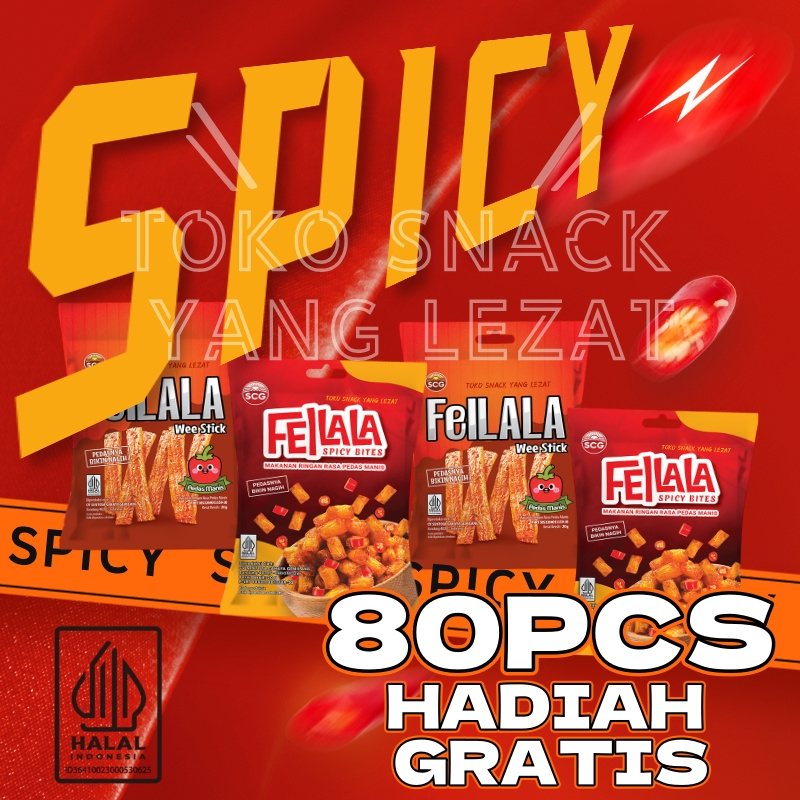 

Cemilan Pedas Stick Makanan Ringan Pedas Manis Pendamping Snack Cemilan Pedas Gluten Stik Halal