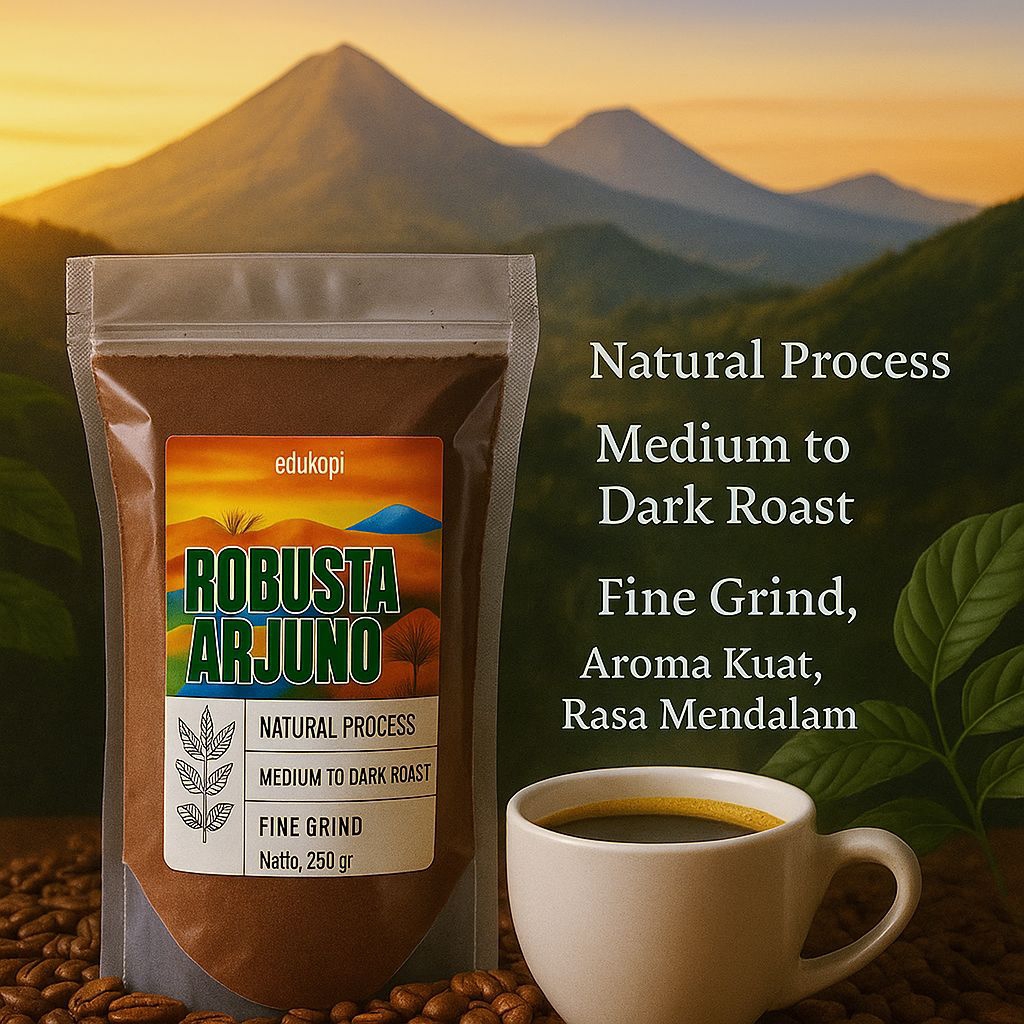

Kopi Bubuk Robusta Arjuno 250gr by Edukopi