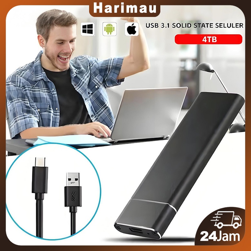SSD Eksternal 4TB USB 3.0 Type-C ssd eksternal hp solid state drive laptop PC ssd portable