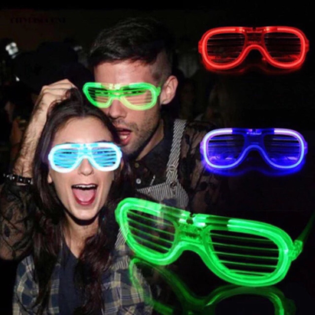 KACA MATA LED TAHUN BARU + BATERAI ADA 3 MODUL PILIHAN KEDIPAN NYALA KACAMATA NATAL