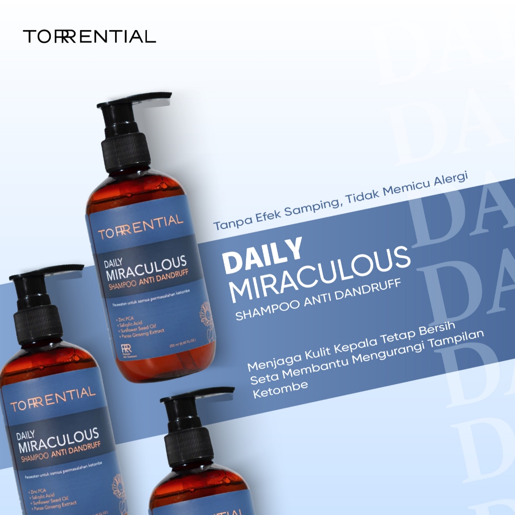 Torrential Daily Miraculous Shampoo Anti Ketombe Bersisik Ketombe Kering Ketombe Basah