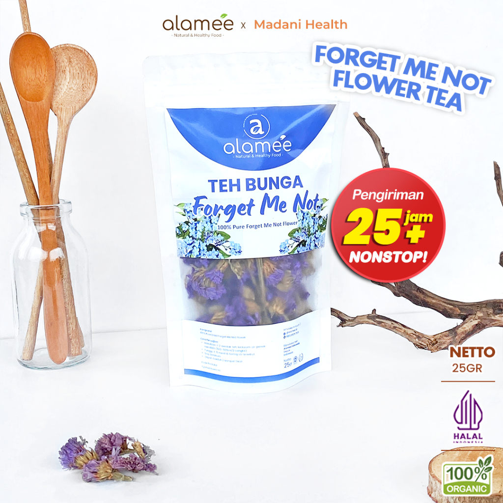 

ALAMEE Teh Bunga Forget Me Not Flower Tea Organik Kering Dried Siap Seduh Minum 25g