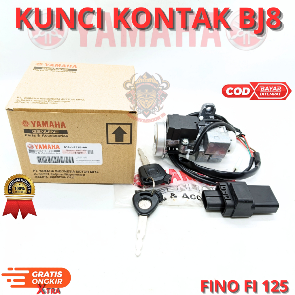 KUNCI KONTAK+REMOTE FINO 125 BJ8 UNTUK MOTOR FINO FI 125 GRANDE,FINO 125 PREMIUM ASLI ORGINAL YAMAHA
