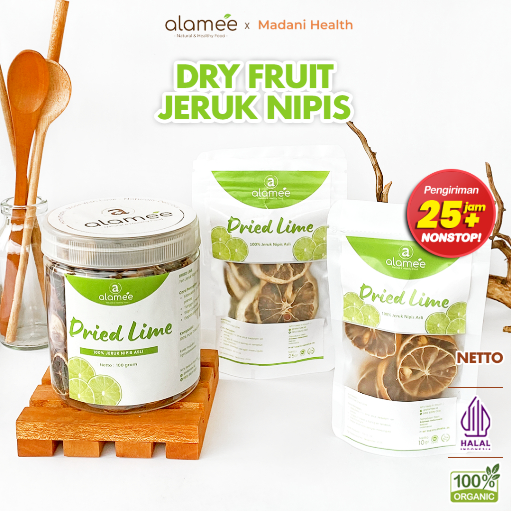 

ALAMEE Jeruk Nipis Kering Dried Lime Slice Tea Teh Herbal Buah Iris Organik Siap Seduh Minum