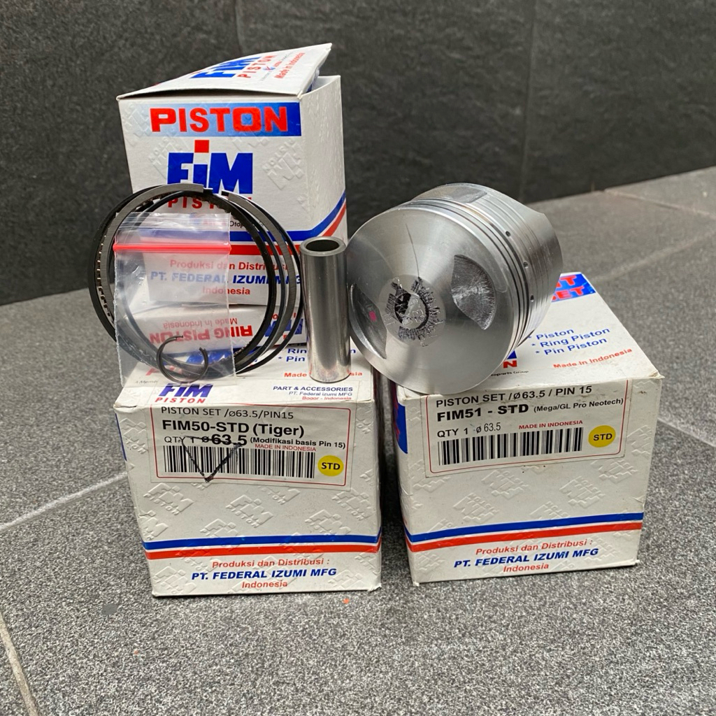PISTON FIM MEGAPRO GL PRO TIGER FIM 63,5 PIN 15 PISTON FIM KIT RACING CUSTOM DOME