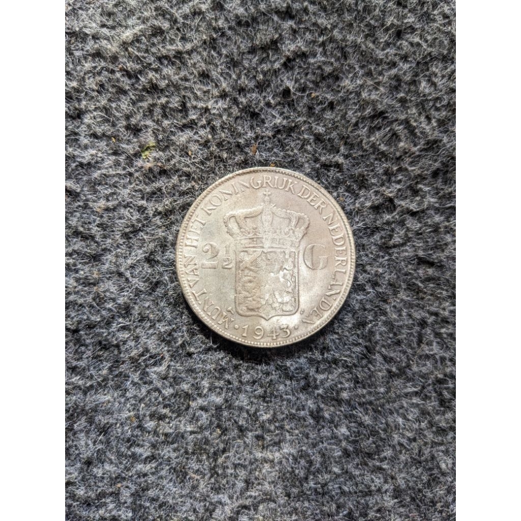 koin gulden Wilhelmina tahun 1943