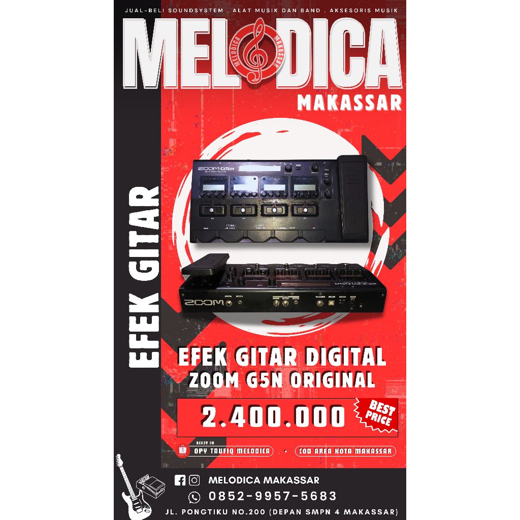 Efek Gitar Digital Zoom G5n Original - Efek Gitar Zoom Original