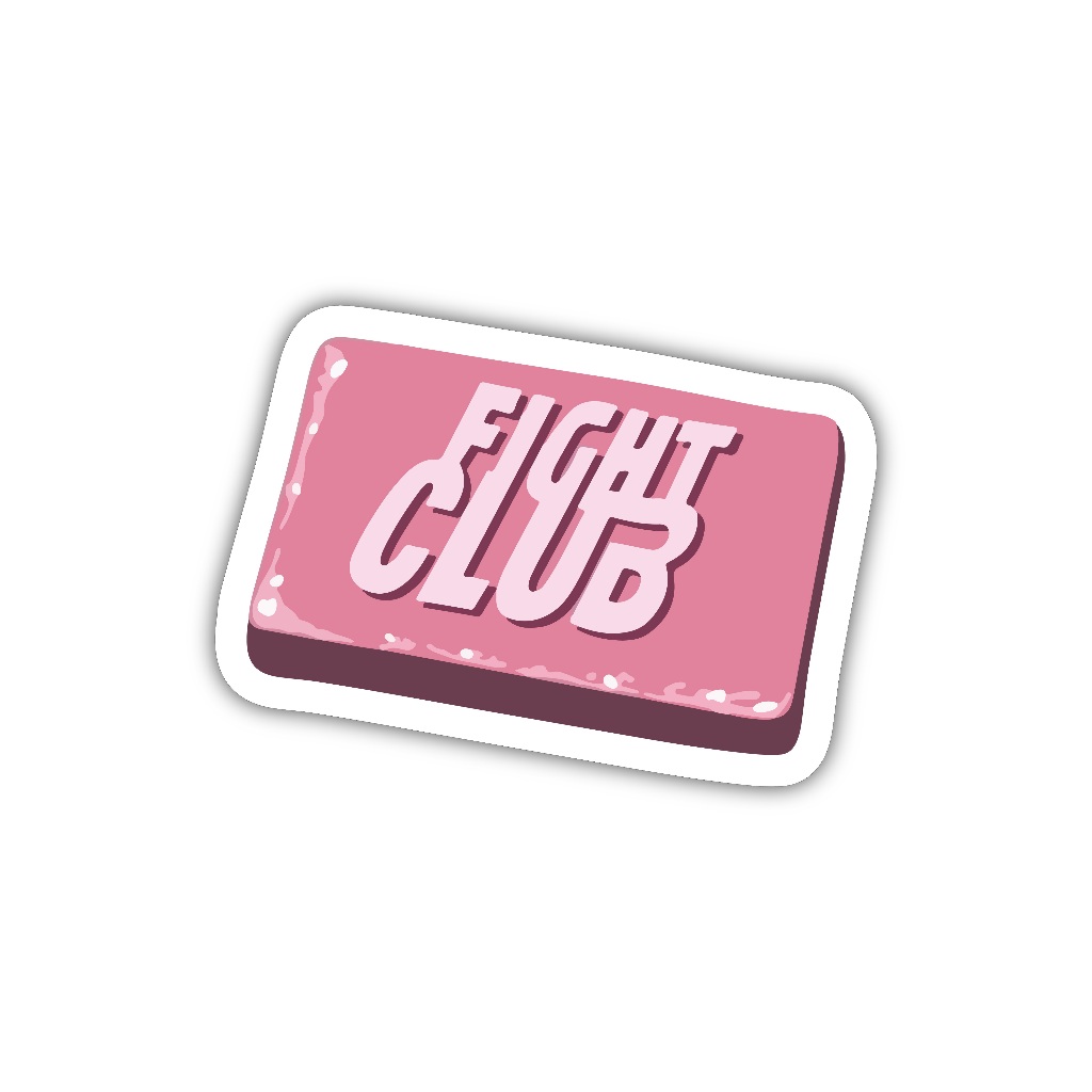 

ZV051 sticker fight club sabun pink awww aesthetic, stiker vinyl satuan