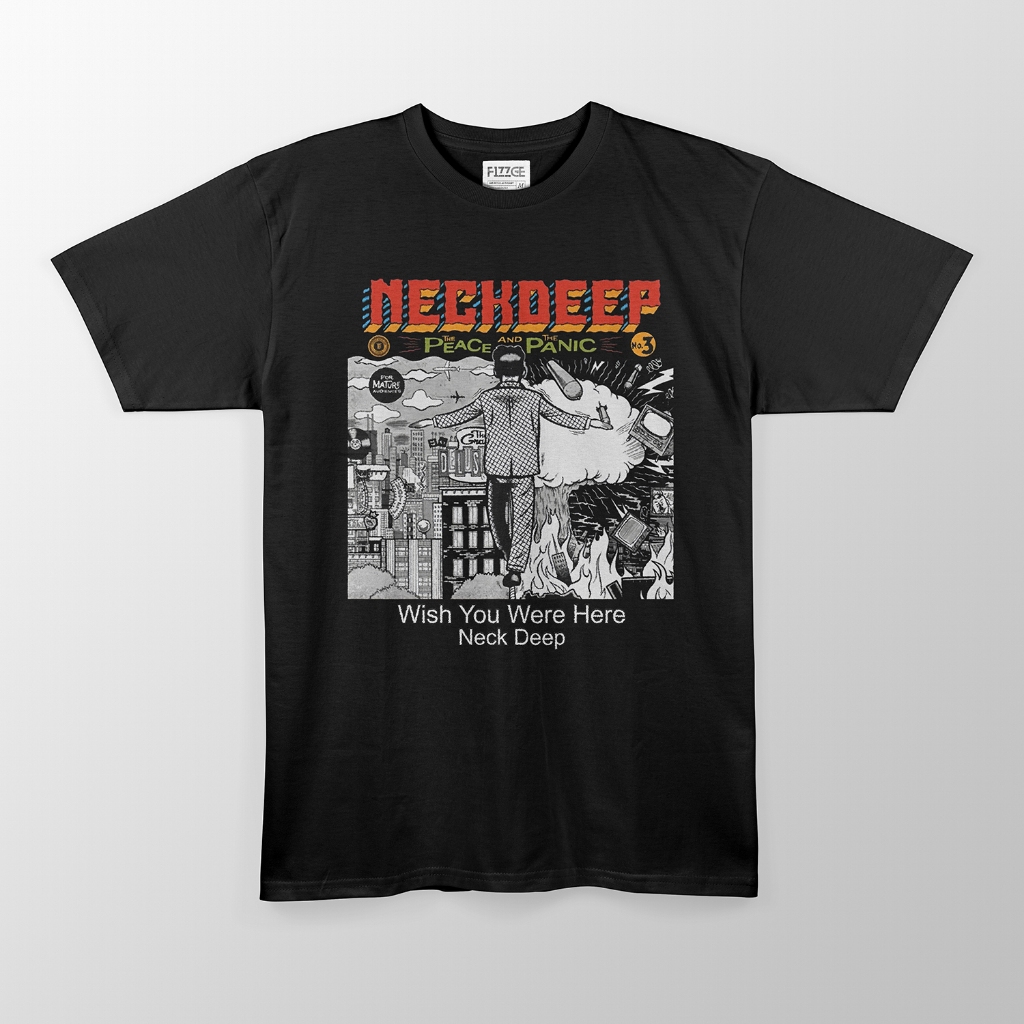 T-Shirt Merchandise Neck Deep - Wish You Were Here / Wish You Were Here Kaos Pria dan Wanita Distro