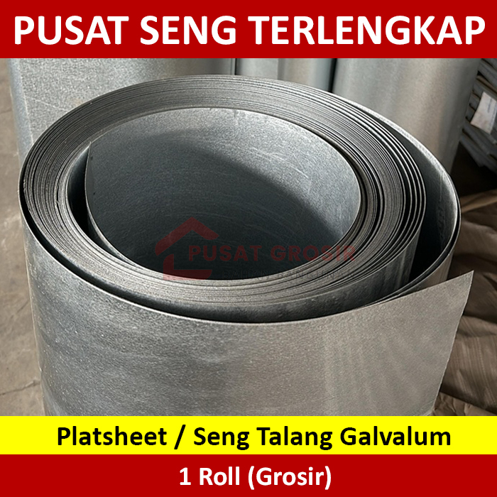 Seng Plat Talang Galvalum L 120cm T 0.50mm P 25m Seng Talang Seng Galvalum 0,50mm Super 1 Roll