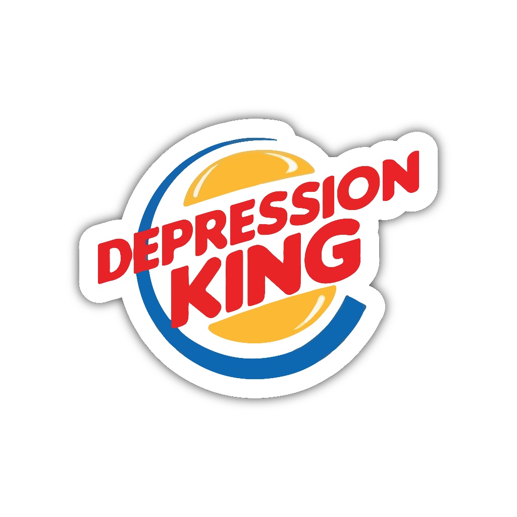 

ZV060 sticker depression king karakter kartun anime aesthetic, stiker vinyl satuan
